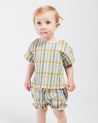 Bobo Choses Checker Blouse - Short Sleeves Shirts And Blouses