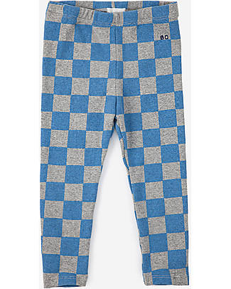 Bobo Choses Checkerboard leggings - Light Heather Grey - 100% Organic Cotton Leggings