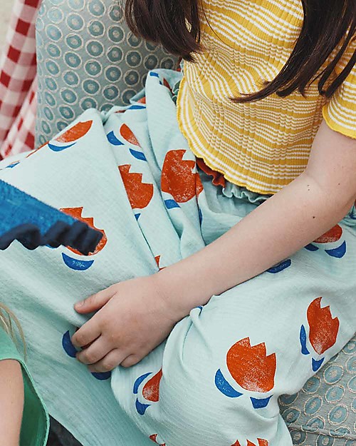 Bobo Choses Chocolate Flowers Buttoned Skirt - Grossamer Green - 100% organic cotton Skirts
