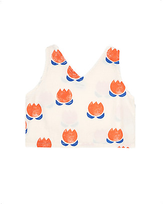 Bobo Choses Chocolate flowers Top - turtledove - 100% organic cotton Evening Tops