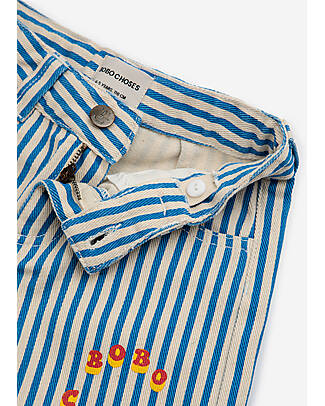 Bobo Choses Circle Stripes Woven Shorts - Blue - 100% Cotton Shorts