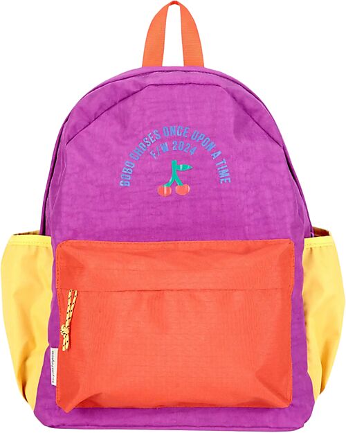Bobo Choses Color Block Backpack - Cherry - Multicolor - 100% Recycled Material Backpack