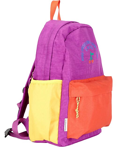 Bobo Choses Color Block Backpack - Cherry - Multicolor - 100% Recycled Material Backpack