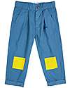 Bobo Choses Color Block Chino Pants - Prussian Blue - 100% Organic Cotton Trousers