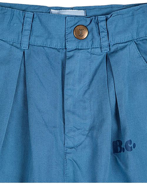 Bobo Choses Color Block Chino Pants - Prussian Blue - 100% Organic Cotton Trousers