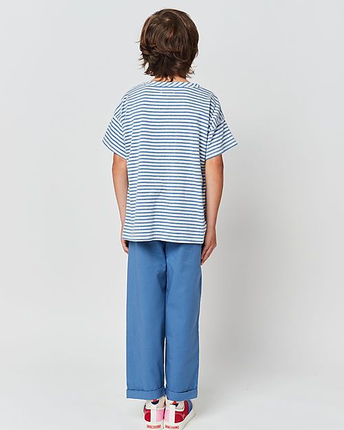 Bobo Choses Color Block Chino Pants - Prussian Blue - 100% Organic Cotton Trousers