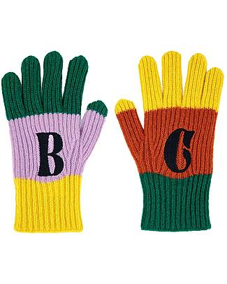 Bobo Choses Color Block Knitted Gloves - Multicolor - 100% Wool Gloves