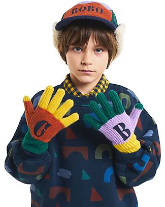 Bobo Choses Color Block Knitted Gloves - Multicolor - 100% Wool Gloves