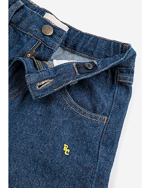 Bobo Choses Color Block Patch Denim Pants - Navy Blue - Cotton Jeans
