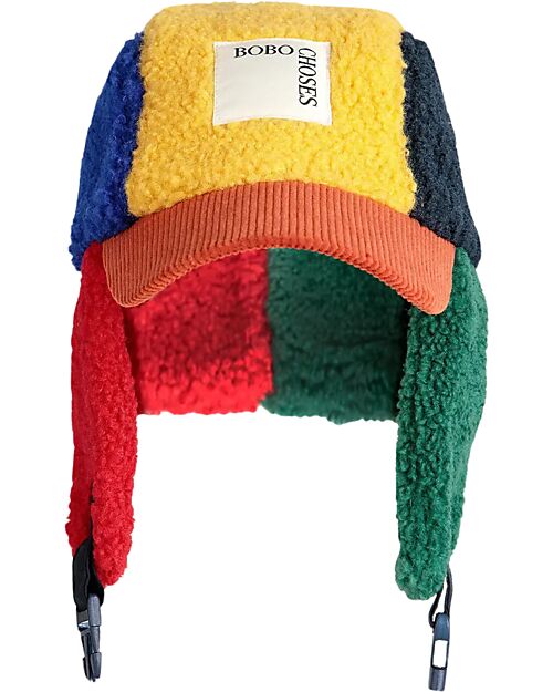 Bobo Choses Color Block Sheepskin Chapka - Multicolor Winter Hats