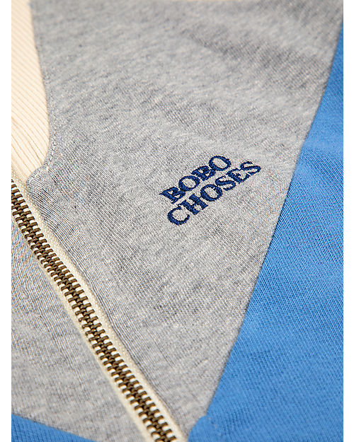 Bobo Choses Color Block Zipped Sweatshirt - Multicolor - Organic Cotton Sweatshirts