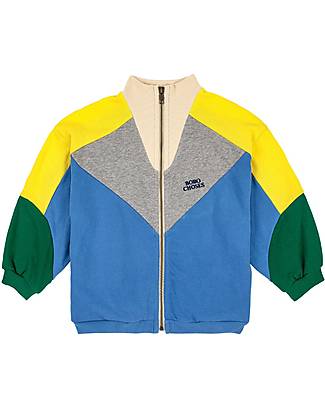 Bobo Choses Color Block Zipped Sweatshirt - Multicolor - Organic Cotton Sweatshirts