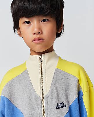 Bobo Choses Color Block Zipped Sweatshirt - Multicolor - Organic Cotton Sweatshirts