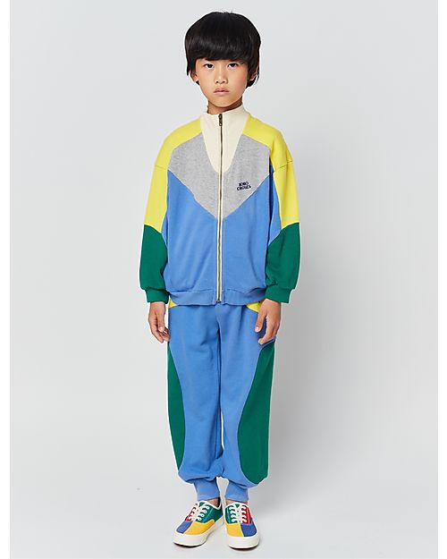 Bobo Choses Color Block Zipped Sweatshirt - Multicolor - Organic Cotton Sweatshirts