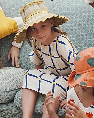 Bobo Choses Cube Woven Dress - White Swan - 100% Organic Cotton Dresses
