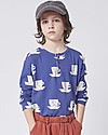 Bobo Choses Cup Of Tea All Over buttoned T-shirt - Royal blue - 100% Organic cotton Long Sleeves Tops