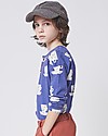 Bobo Choses Cup Of Tea All Over buttoned T-shirt - Royal blue - 100% Organic cotton Long Sleeves Tops