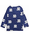Bobo Choses Cup Of Tea All Over buttoned T-shirt - Royal blue - 100% Organic cotton Long Sleeves Tops