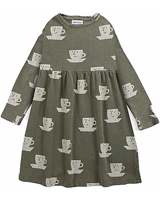 Bobo Choses Cup Of Tea All Over midi dress - Dried Herp - Organic cotton Dresses_