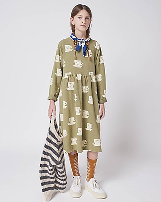 Bobo Choses Cup Of Tea All Over midi dress - Dried Herp - Organic cotton Dresses_