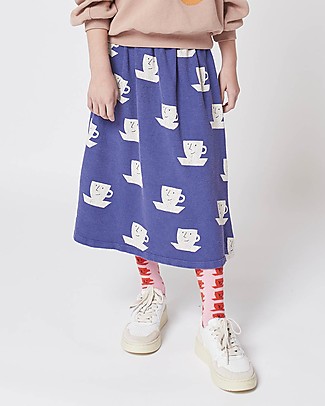 Bobo Choses Cup Of Tea All Over midi skirt - Royal blue - 100% Organic cotton Skirts