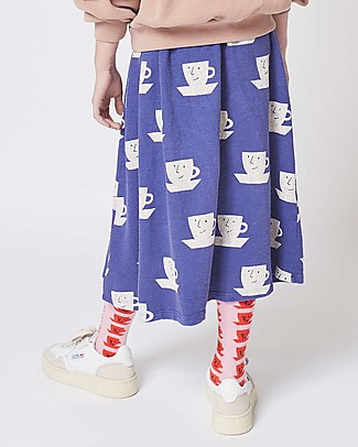 Bobo Choses Cup Of Tea All Over midi skirt - Royal blue - 100% Organic cotton Skirts