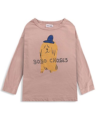 Bobo Choses Dog In A Hat long sleeve T-shirt - Tuscany Brown - 100% Organic cotton Long Sleeves Tops