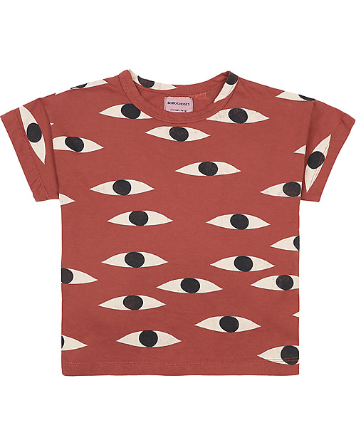 Bobo Choses Eyes all over T-shirt - Coconut shell - 100% organic cotton T-shirts