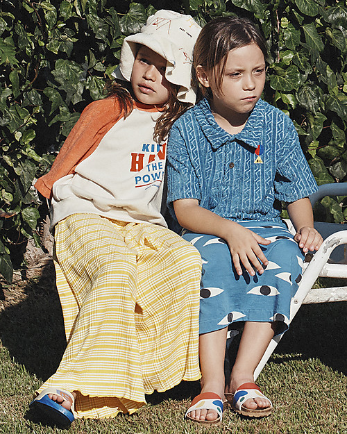 Bobo Choses Eyes Jersey Midi Skirt - Swedish Bue - 100% organic cotton Skirts