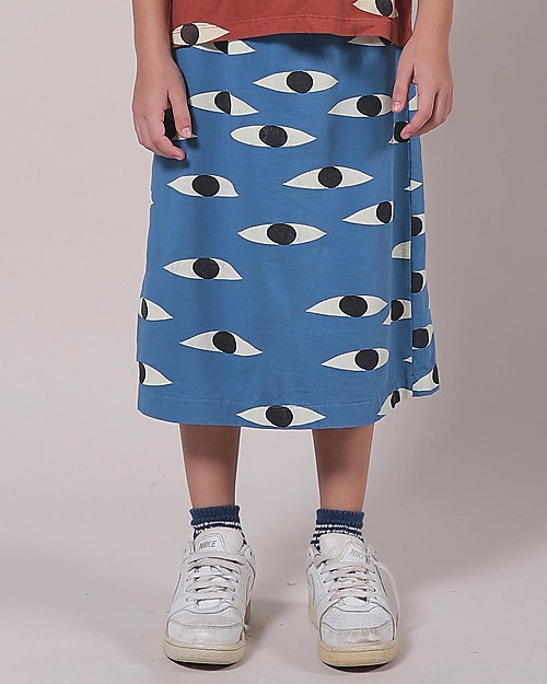 Bobo Choses Eyes Jersey Midi Skirt - Swedish Bue - 100% organic cotton Skirts