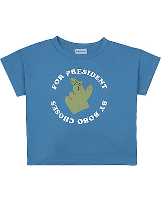 Bobo Choses Finger Crossed T-shirt - Swedish blue - 100% organic cotton T-Shirts And Vests