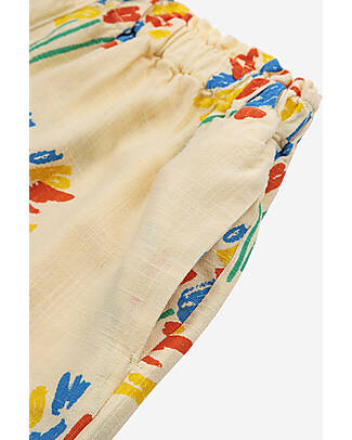 Bobo Choses Fireworks All Over Woven Shorts - Light Yellow - Linen and Viscose Shorts