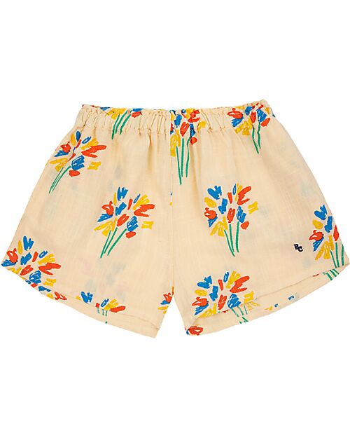 Bobo Choses Fireworks All Over Woven Shorts - Light Yellow - Linen and Viscose Shorts