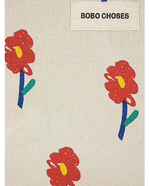 Bobo Choses Flower School Bag  - 23 x 27 x 10 cm - 100% Organic Cotton Backpack