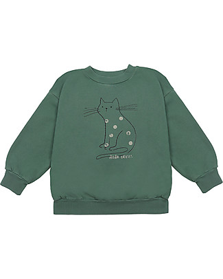 Bobo Choses Green Cat Sweatshirt - 100% Organic Cotton Sweatshirts
