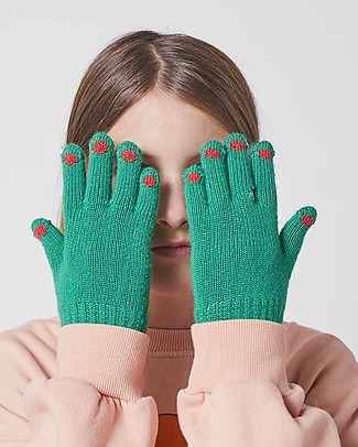 Bobo Choses Hands green knitted gloves Gloves e Mittens