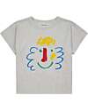 Bobo Choses Happy Mask T-shirt - Light Heather Grey - Organic Cotton T-shirts