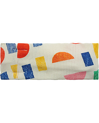 Bobo Choses Headband - Antique White - Geometric Shapes - Organic Cotton Rib Hair Accessories