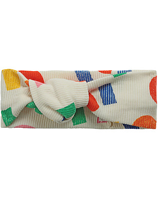 Bobo Choses Headband - Antique White - Geometric Shapes - Organic Cotton Rib Hair Accessories