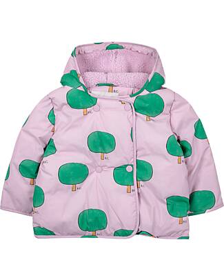 Bobo Choses Hooded Anorak - Green Tree All Over - 100% Recycled Polyamide Down Jacket
