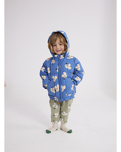 Bobo Choses Hooded Anorak - Mouse All Over - 100% Recycled Polyamide Down Jacket