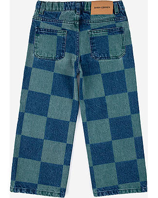 Bobo Choses Jeans Denim - Checkerboard - Prussian Blue - Cotton Jeans
