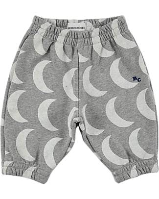 Bobo Choses Jogging Pants - Moon - Light Heather Grey - 100% Organic Cotton Trousers