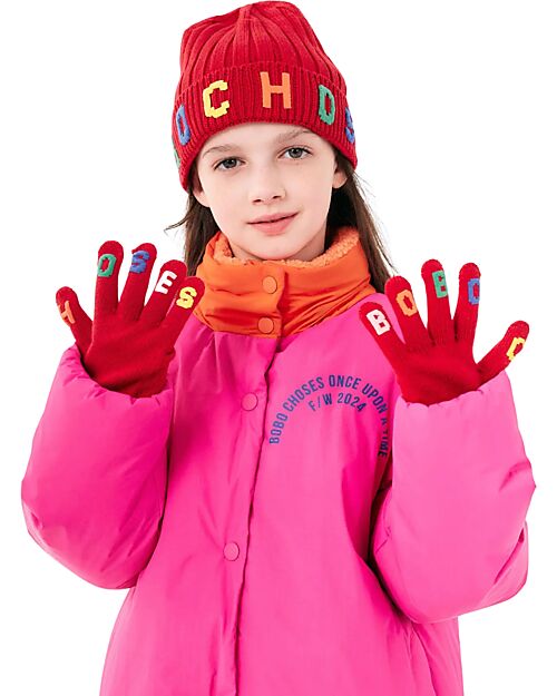 Bobo Choses Knitted Gloves - Bobo Choses - Red - 100% Cotton Gloves