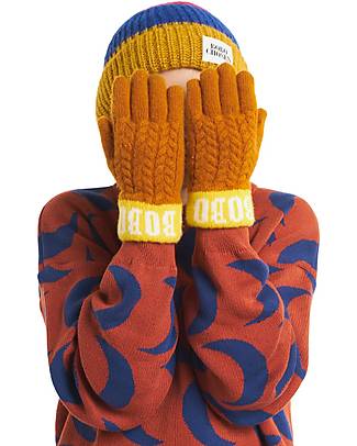 Bobo Choses Knitted Gloves - Curry - 100% Wool Gloves
