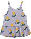 Bobo Choses Lavender Tank Top with Volant - Wallflowers All Over - 100% Organic Cotton Tank Tops