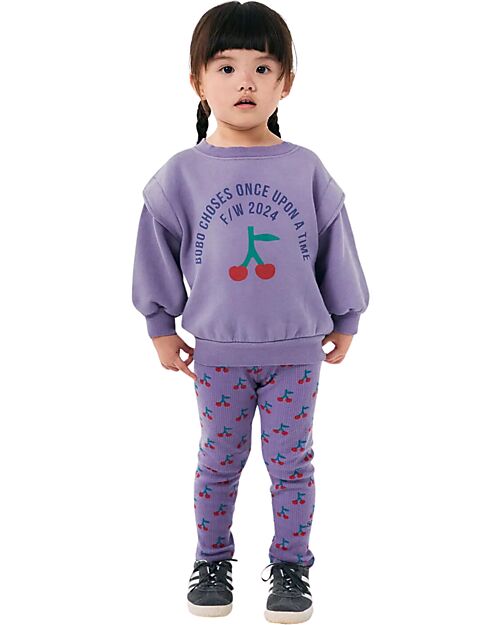 Bobo Choses Leggings - Cherry - Lavender - 100% Organic Cotton Leggings