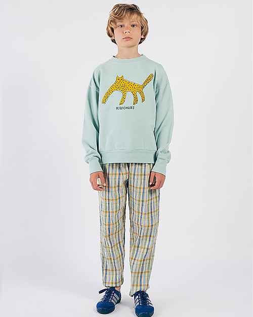 Bobo Choses Leopard Sweatshirt - Frosty Green - 100% Organic Cotton Sweatshirts