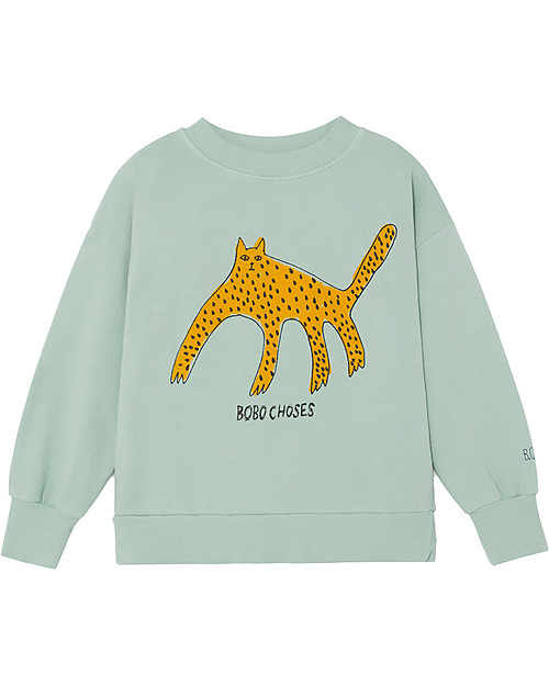 Bobo Choses Leopard Sweatshirt - Frosty Green - 100% Organic Cotton Sweatshirts