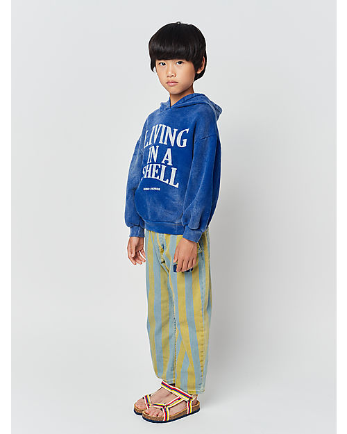 Bobo Choses Living In A Shell Hoodie - Blue - Organic Cotton Sweatshirts